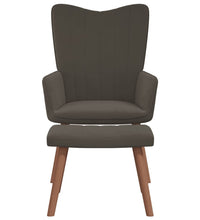 Relaxsessel mit Hocker Dunkelgrau Samt