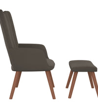 Relaxsessel mit Hocker Dunkelgrau Samt