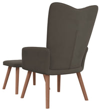 Relaxsessel mit Hocker Dunkelgrau Samt