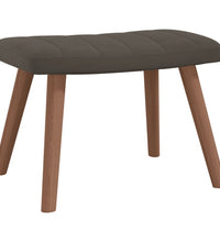 Relaxsessel mit Hocker Dunkelgrau Samt