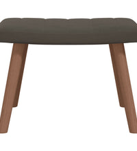 Relaxsessel mit Hocker Dunkelgrau Samt