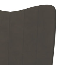 Relaxsessel mit Hocker Dunkelgrau Samt