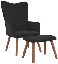 Relaxsessel mit Hocker Schwarz Samt