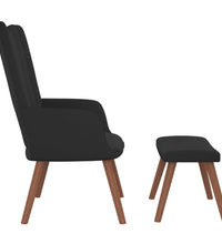Relaxsessel mit Hocker Schwarz Samt