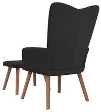 Relaxsessel mit Hocker Schwarz Samt