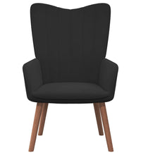 Relaxsessel mit Hocker Schwarz Samt