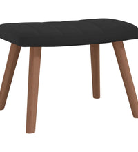 Relaxsessel mit Hocker Schwarz Samt