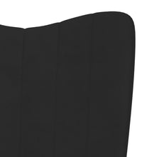 Relaxsessel mit Hocker Schwarz Samt