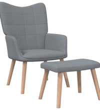 Relaxsessel mit Hocker Hellgrau Stoff