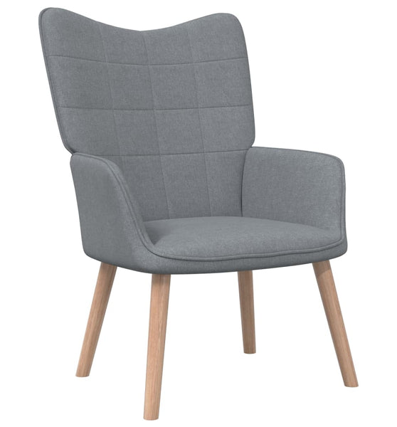 Relaxsessel mit Hocker Hellgrau Stoff