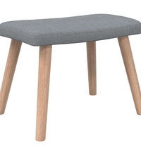 Relaxsessel mit Hocker Hellgrau Stoff