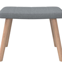 Relaxsessel mit Hocker Hellgrau Stoff