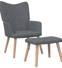 Relaxsessel mit Hocker Dunkelgrau Stoff