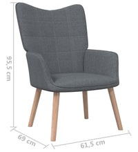 Relaxsessel mit Hocker Dunkelgrau Stoff
