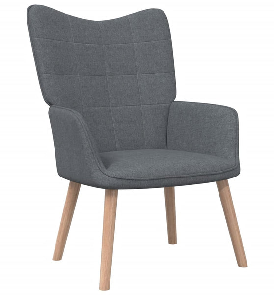 Relaxsessel mit Hocker Dunkelgrau Stoff