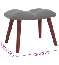 Relaxsessel mit Hocker Hellgrau Samt