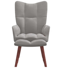 Relaxsessel mit Hocker Hellgrau Samt