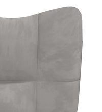Relaxsessel mit Hocker Hellgrau Samt