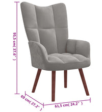 Relaxsessel mit Hocker Hellgrau Samt