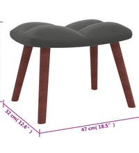 Relaxsessel mit Hocker Dunkelgrau Samt