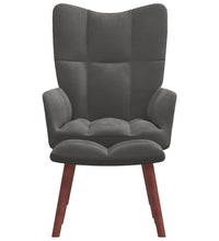 Relaxsessel mit Hocker Dunkelgrau Samt