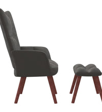 Relaxsessel mit Hocker Dunkelgrau Samt
