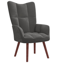 Relaxsessel mit Hocker Dunkelgrau Samt