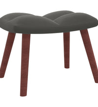 Relaxsessel mit Hocker Dunkelgrau Samt