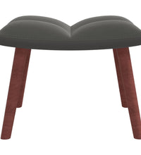 Relaxsessel mit Hocker Dunkelgrau Samt