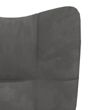Relaxsessel mit Hocker Dunkelgrau Samt