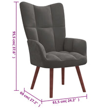Relaxsessel mit Hocker Dunkelgrau Samt