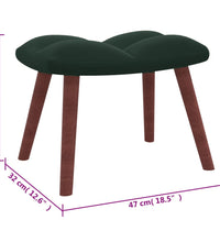 Relaxsessel mit Hocker Dunkelgrün Samt