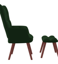 Relaxsessel mit Hocker Dunkelgrün Samt