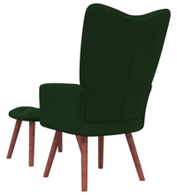 Relaxsessel mit Hocker Dunkelgrün Samt