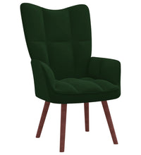 Relaxsessel mit Hocker Dunkelgrün Samt
