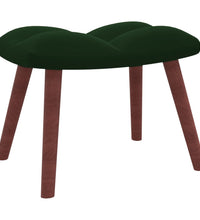 Relaxsessel mit Hocker Dunkelgrün Samt