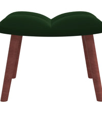 Relaxsessel mit Hocker Dunkelgrün Samt