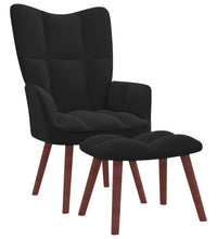 Relaxsessel mit Hocker Schwarz Samt