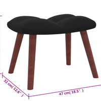Relaxsessel mit Hocker Schwarz Samt