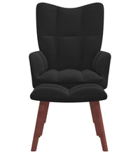 Relaxsessel mit Hocker Schwarz Samt