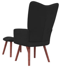 Relaxsessel mit Hocker Schwarz Samt