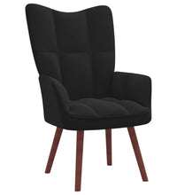 Relaxsessel mit Hocker Schwarz Samt