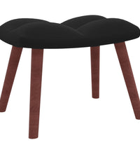 Relaxsessel mit Hocker Schwarz Samt