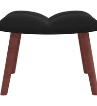 Relaxsessel mit Hocker Schwarz Samt