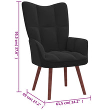 Relaxsessel mit Hocker Schwarz Samt