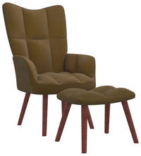 Relaxsessel mit Hocker Braun Samt