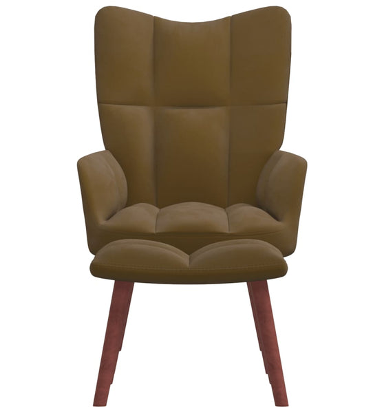 Relaxsessel mit Hocker Braun Samt