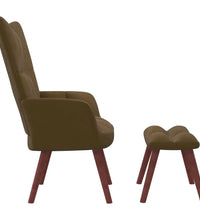 Relaxsessel mit Hocker Braun Samt