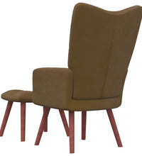Relaxsessel mit Hocker Braun Samt