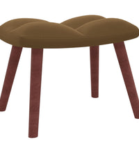 Relaxsessel mit Hocker Braun Samt